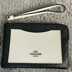 Coach Two-Tone Navy and Cream Wristlet